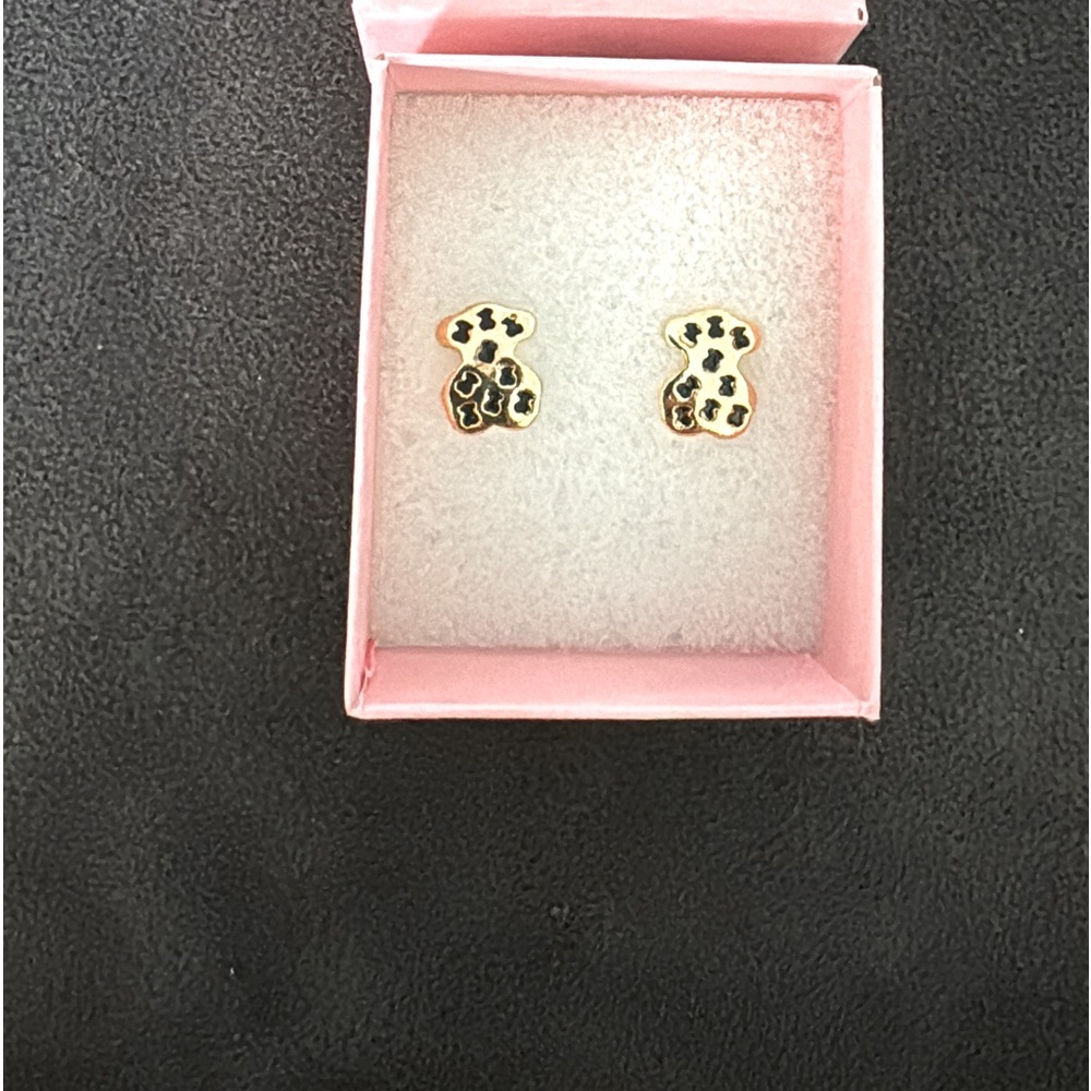 Stainless steel small bear stud earrings